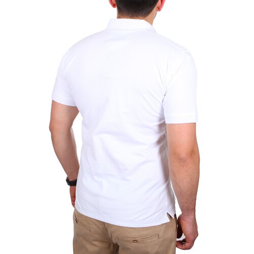 Reslad Polo-Shirt Herren Slim Fit Polo-Hemd Polo-Kragen Kurzarm-Shirt RS-5200 Wei L