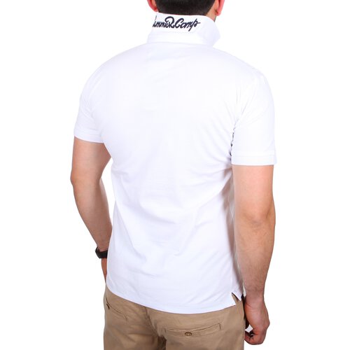 Reslad Polo-Shirt Herren Slim Fit Polo-Hemd Polo-Kragen Kurzarm-Shirt RS-5200 Wei XL