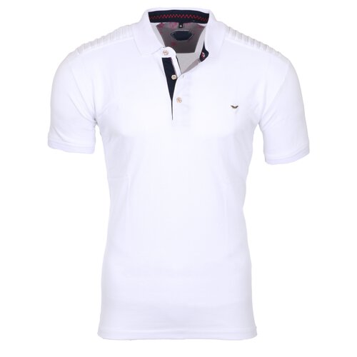 Reslad Polo-Shirt Herren Slim Fit Polo-Hemd Polo-Kragen Kurzarm-Shirt RS-5200 Wei 2XL