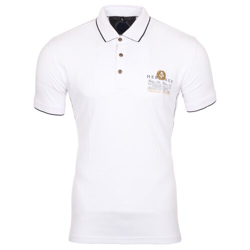 Reslad Polo-Shirt Herren Slim Fit Designer Polo-Hemd Kurzarm-Shirt RS-5201 Wei M