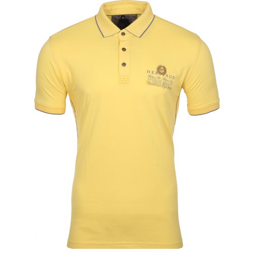 Reslad Polo-Shirt Herren Slim Fit Designer Polo-Hemd Kurzarm-Shirt RS-5201 Gelb L