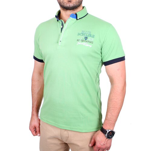 Reslad Polo-Shirt Herren Slim Fit Button-Down-Kragen Polo-Hemd RS-5202 Grn L