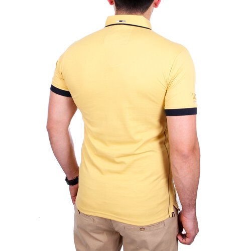Reslad Polo-Shirt Herren Slim Fit Button-Down-Kragen Polo-Hemd RS-5202 Gelb M