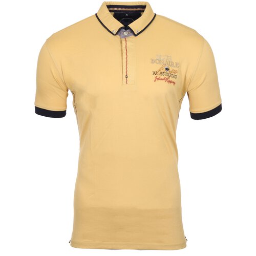 Reslad Polo-Shirt Herren Slim Fit Button-Down-Kragen Polo-Hemd RS-5202 Gelb XL