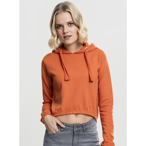 Urban Classics Damen Sweat-Shirt Interlock Short Kapuzen Pulli Hoody TB-1717 Orange S