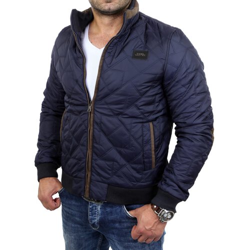 Herren-Jacke bergangs-Jacke Quilted Windbreaker mit rmel-Patches A-715