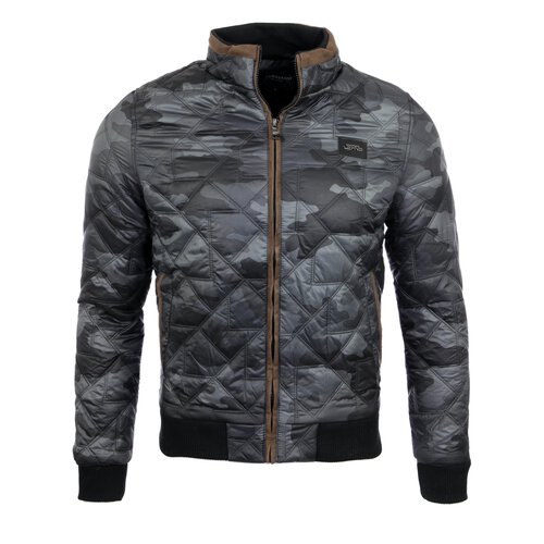 Herren-Jacke bergangs-Jacke Quilted Windbreaker mit rmel-Patches A-715