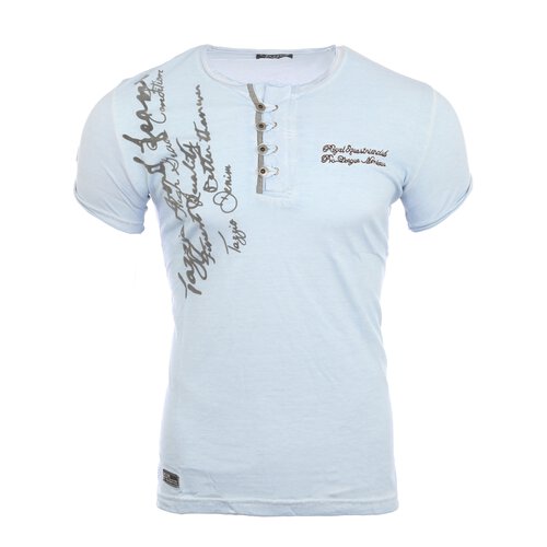 Reslad Herren Batik Style Washed T-Shirt 4050 Hellblau M