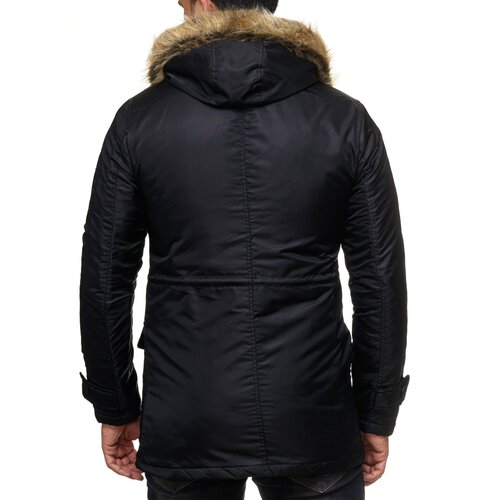 Herren Jacke mit Fellkragen Winter-Jacke Herren-Parka Mantel Anorak BF-1707