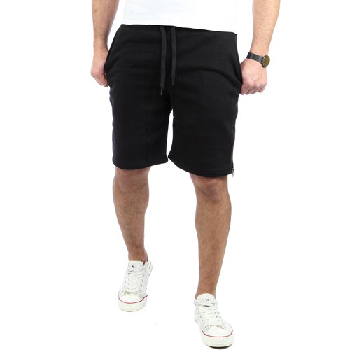Tazzio Herren Jogginghose Sweat-Shorts Basic Printed Kurze Sweat-Hose TZ-18602 Schwarz 2XL