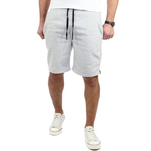 Tazzio Herren Jogginghose Sweat-Shorts Basic Printed Kurze Sweat-Hose TZ-18602 Grau 2XL