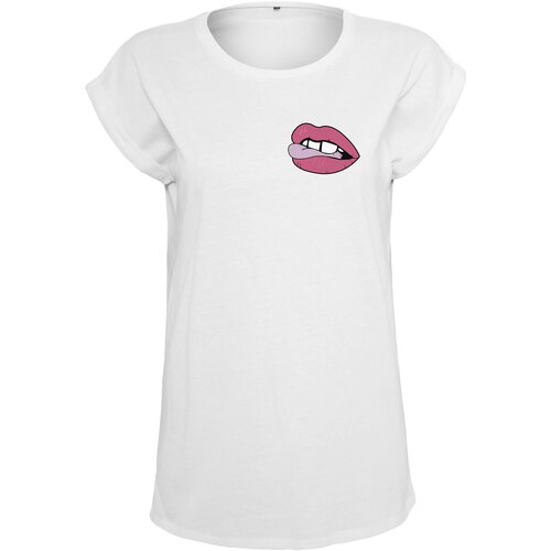 Mister Tee T-Shirt Damen LIPS Motiv Print Kurzarm Shirt MT-610 Weiß
