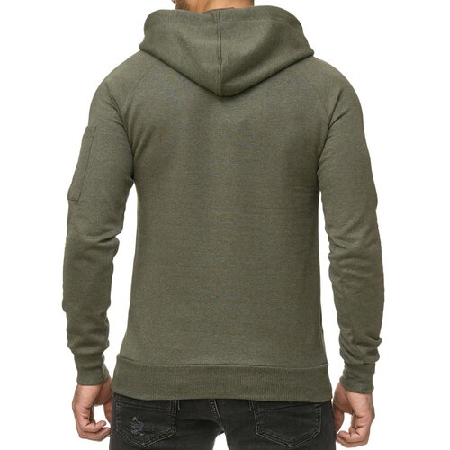 Reslad Herren Pullover Hoodie Kapuzenpullover Longsleeve Basic Sweatshirt Sweater RS-1039 Khaki S