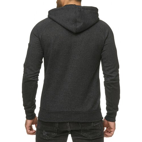 Reslad Herren Pullover Hoodie Kapuzenpullover Longsleeve Basic Sweatshirt Sweater RS-1039 Anthrazit S