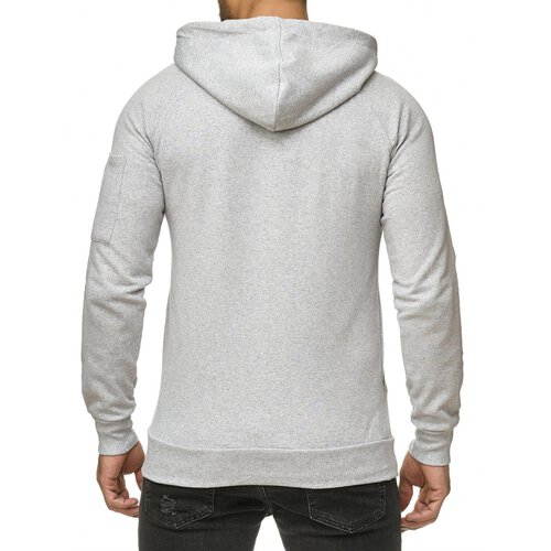 Reslad Herren Pullover Hoodie Kapuzenpullover Longsleeve Basic Sweatshirt Sweater RS-1039 Grau S