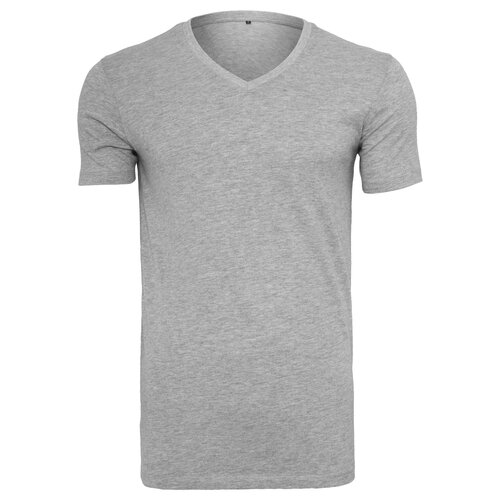 Herren T-Shirt Basic Jersey V-Neck Kurzarm-Shirt Mnner-Shirt BY-006 Grau 2XL