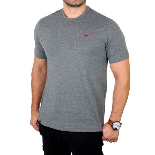 Nike Herren T-Shirt ATHLETIC Basic Crewneck Kurzarm-Shirt N-410536 Anthrazit