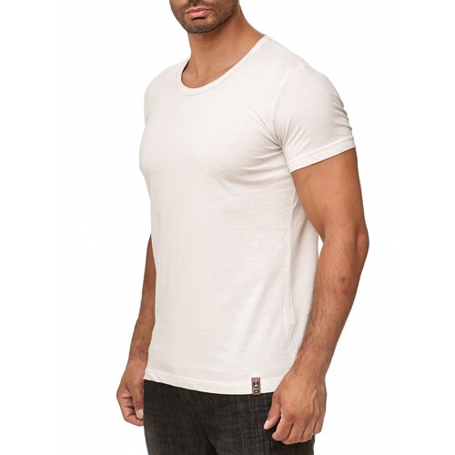 Reslad Herren Mnner-Shirt Vintage Look Basic Rundhals Kurzarm T-Shirt RS-5035