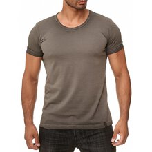 Reslad Herren Mnner-Shirt Vintage Look Basic Rundhals...