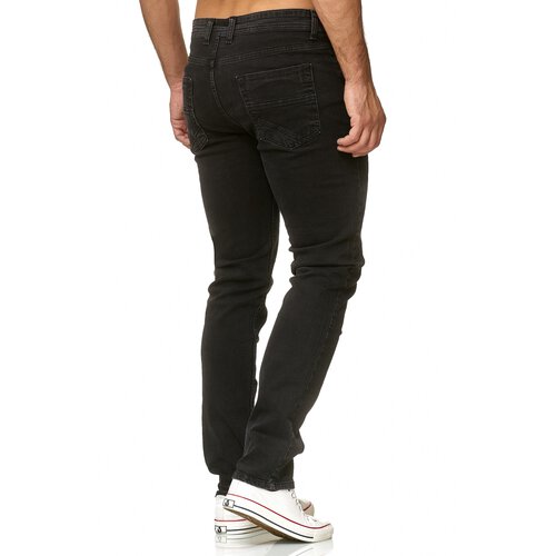 Reslad Jeans Herren Designer Slim Fit Basic Style Stretch Denim Jeanshose Mnner Jeans Herren-Hose RS-2092 Schwarz W38 / L34