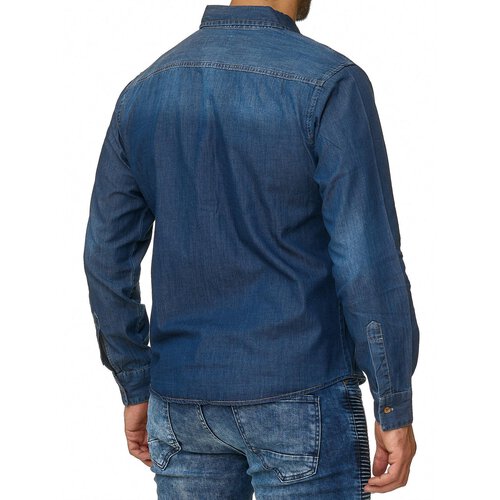Reslad Jeanshemd Herren Hemd Vintage Denim Jeans Männerhemd Freizeithemd Langarm RS-7114