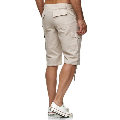 Reslad Leinen Cargo Shorts Mnner Strandhose Herren Leinenhose 3/4 Hose Freizeit Kurze Hosen Sommer Bermudas RS-3001