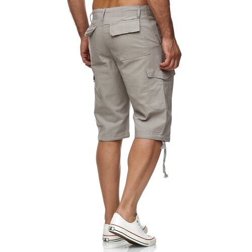 Reslad Leinen Cargo Shorts Mnner Strandhose Herren Leinenhose 3/4 Hose Freizeit Kurze Hosen Sommer Bermudas RS-3001