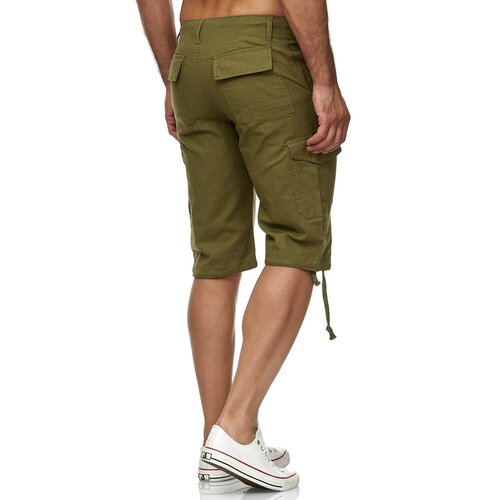 Reslad Leinen Cargo Shorts Mnner Strandhose Herren Leinenhose 3/4 Hose Freizeit Kurze Hosen Sommer Bermudas RS-3001