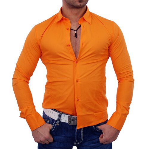 Tony Copper TC-001 Klassik Uni Hemd orange S