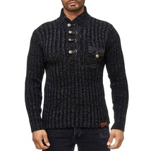 Reslad Strickpullover Stehkragen Herren Pullover...
