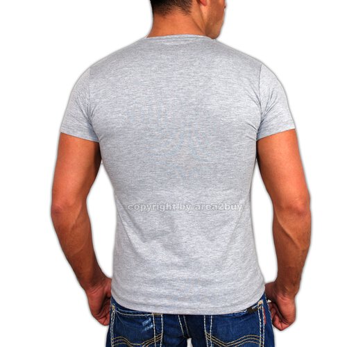 Tazzio Herren T-Shirt Mnner Shirt Sommer TZ-2007 Grau XL
