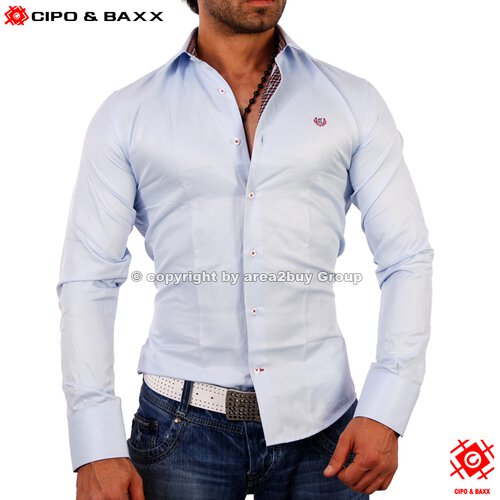 Cipo & Baxx Herren Hemd langarm hochwertiges Männer Hemd C-1120