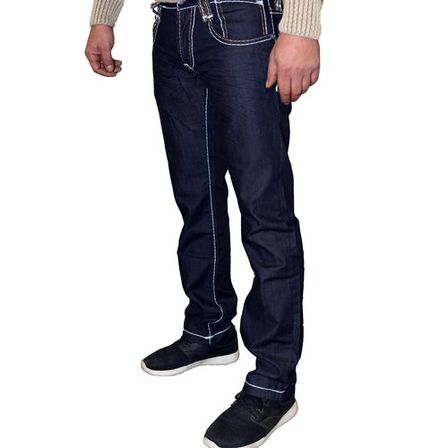 ReRock Jeanshose Herren Dicke Naht Mnner Jeans RR-3041A Dunkelblau W29 / L32