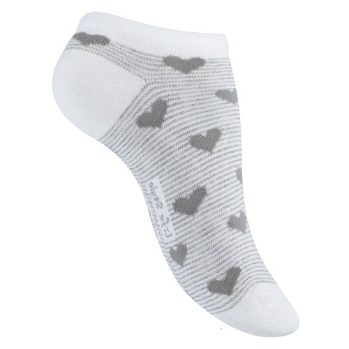 Damen Motiv Socken (8 x Paar) se Sckchen fr Frauen aus Baumwolle mit Streifen, Punkte, Herzen | Damensocken Sneaker Socken Flinge 8 Paar | Grey-Hearts 39-42