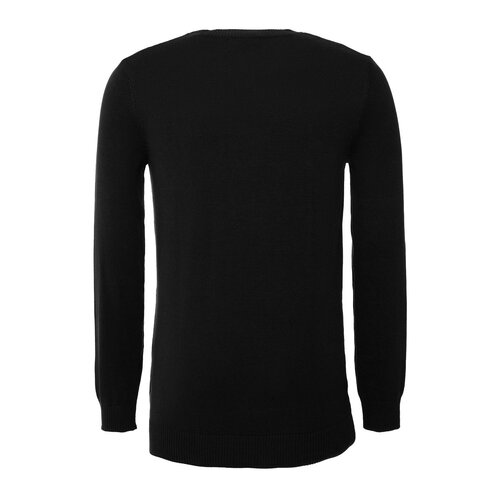 Reslad Pullover Herren Strickpullover Strick Pulli für Männer Baumwolle Herrenpullover Sweater Rundhals Basic RS-1050 Schwarz S