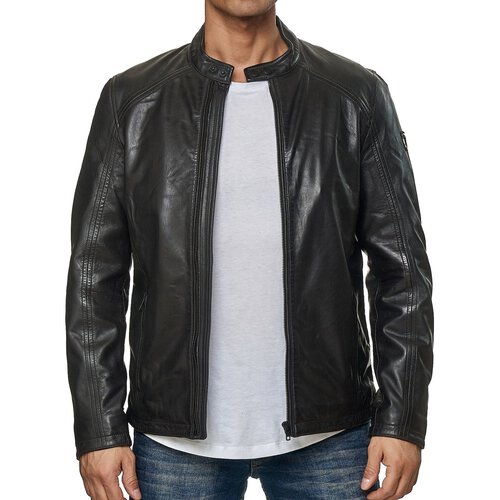 Reslad Lederjacke Herren Echtleder Basic Jacken für Männer | bequeme Übergangsjacke aus Nappa Leder RS-9032