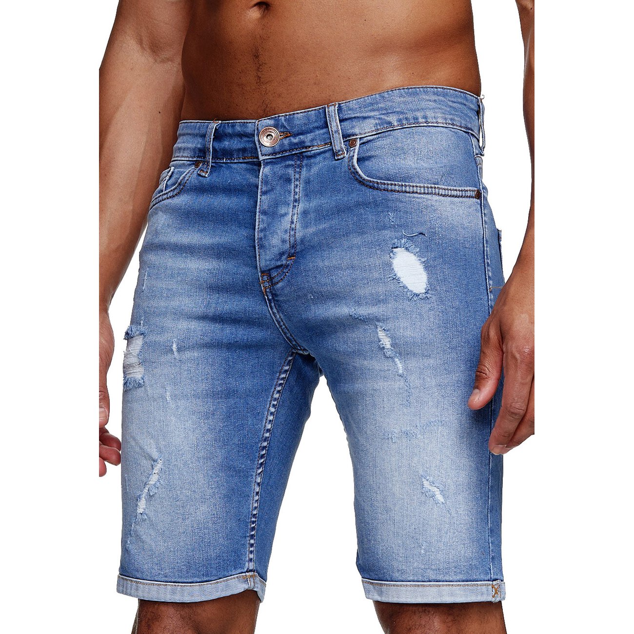 .iProfash Herren Bermuda Jeans Shorts Stretch Denim Kurze Capri Hose Sommer 022.