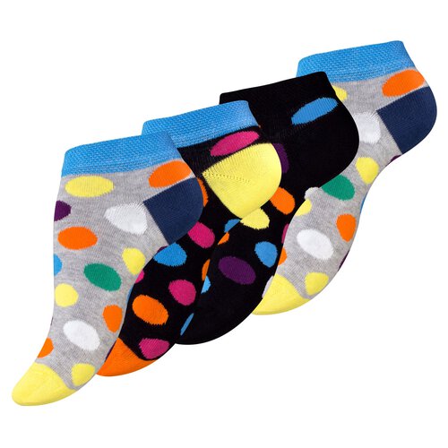 Damen Motiv Socken (8 x Paar) süße Söckchen für Frauen aus Baumwolle mit Punkten | Damensocken Sneaker Socken Füßlinge
