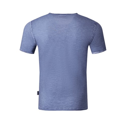 Reslad T-Shirt Herren Rundhals verwaschen Vintage Optik Shirt Mnner RS-5040 Indigo-Blau XL